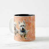 Westies Mok. Tweekleurige Koffiemok (Voorkant links)