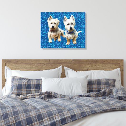 Westies Muur Canvas.. Canvas Afdruk (Insitu (Slaapkamer))