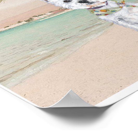 Westies op een Palmy Beach Poster (Hoek)