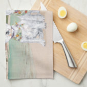 Westies op een Palmy Beach Theedoek (Quarter Fold)