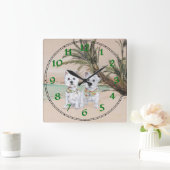 Westies op een Palmy Beach Vierkante Klok (Huis)