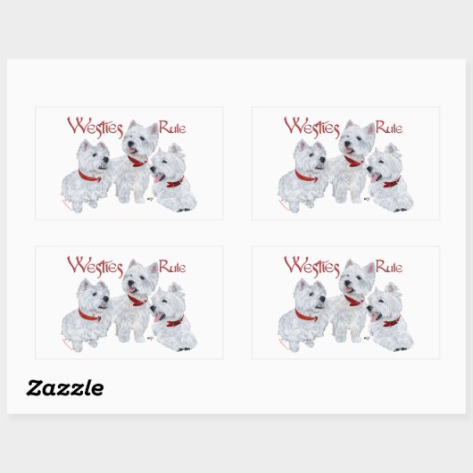 Westies-regel! Rechthoekige Sticker (Vel)