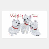 Westies-regel! Rechthoekige Sticker (Voorkant)