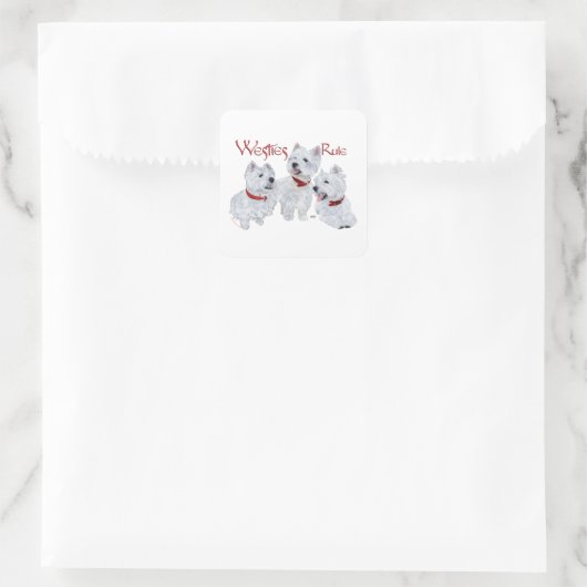 Westies-regel! Vierkante Sticker (Tas)