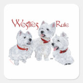 Westies-regel! Vierkante Sticker (Voorkant)
