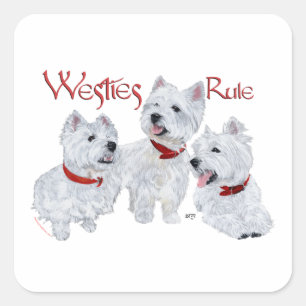Westies-regel! Vierkante Sticker