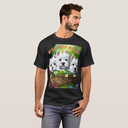 Westies regeren! t-shirt (Voorkant volledig)