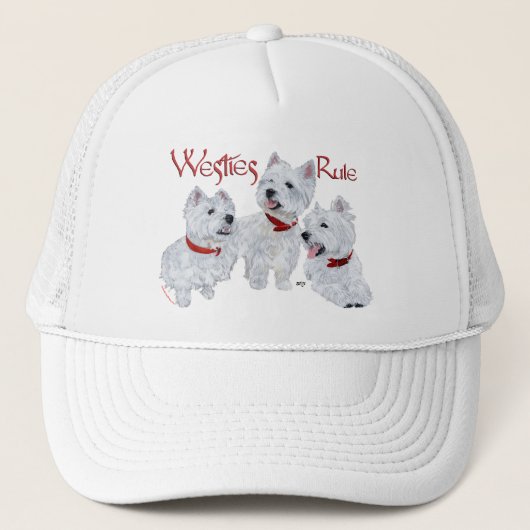 Westies regeren! trucker pet (Voorkant)