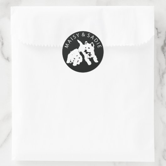 Westies Ronde Sticker (Tas)