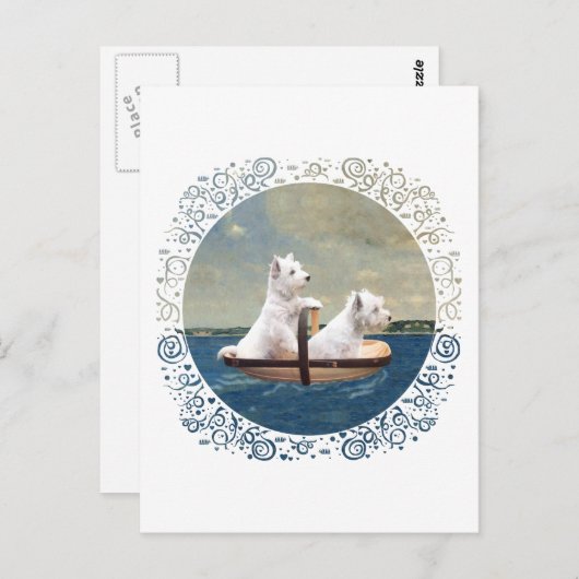 Westies Set Sail Briefkaart (Voorkant / Achterkant)