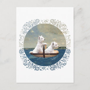 Westies Set Sail Briefkaart