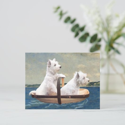 Westies Set Sail Briefkaart (Staand voorkant)