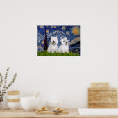 Westies (twee) - Sterrennacht Poster (Keuken)