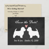 Westies Wedding Bewaar de datum Aankondigingskaart (Voorkant / Achterkant)