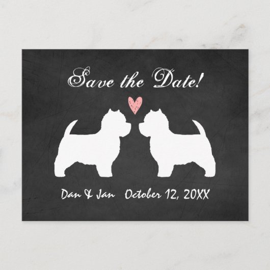 Westies Wedding Bewaar de datum Aankondigingskaart (Voorkant)