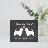 Westies Wedding Bewaar de datum Aankondigingskaart (Staand voorkant)