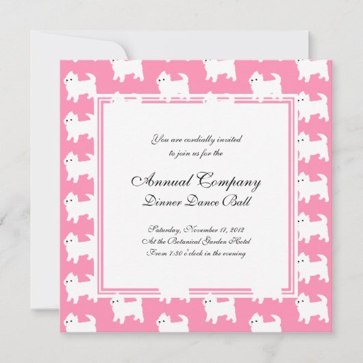 Westies West Highland Terrier Pattern roze Kaart (Voorkant)