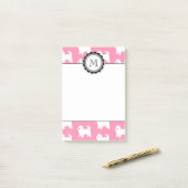 Westies West Highland Terrier Pattern roze Post-it® Notes (Op bureau)