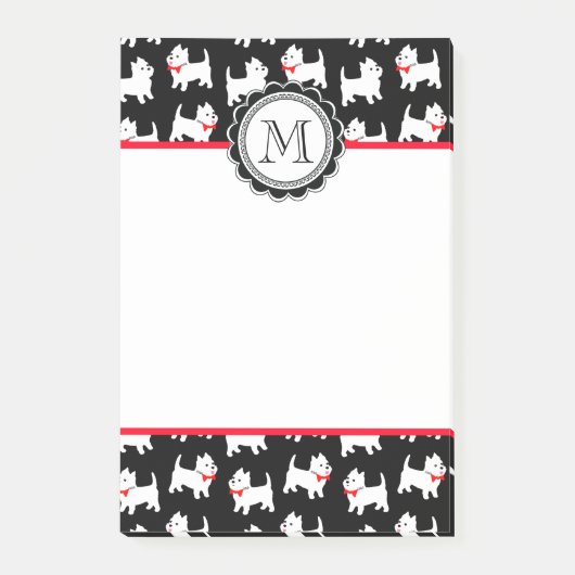 Westies West Highland White Terrier Pattern Post-it® Notes (Voorkant)