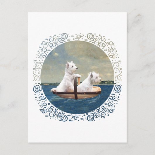 Westies zetten koers briefkaart (Voorkant)