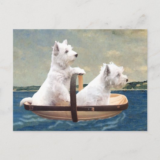 Westies zetten koers briefkaart (Voorkant)