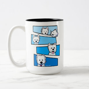 Westievisie Westie Terrier-liefhebber Tweekleurige Koffiemok