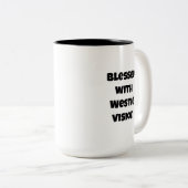 Westievision Westie Terrier Lover  Tweekleurige Koffiemok (Voorkant rechts)