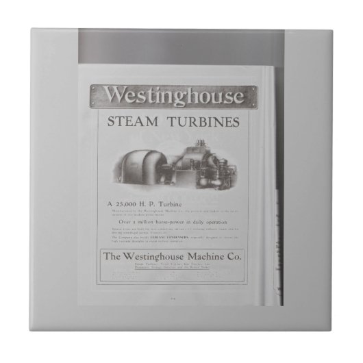 Westinghouse stoomturbine tegeltje (Voorkant)