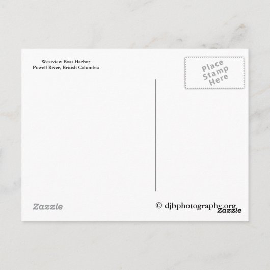 Westivew Boat Harbour Briefkaart (Achterkant)