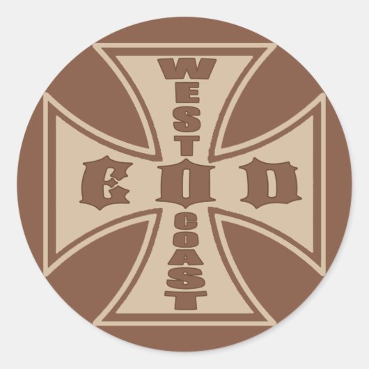 Westkust EOD (Desert Brown) Ronde Sticker (Voorkant)