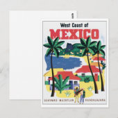 westkust van Mexico Guaymas, Mazatlan, Guadalajar Briefkaart (Voorkant / Achterkant)
