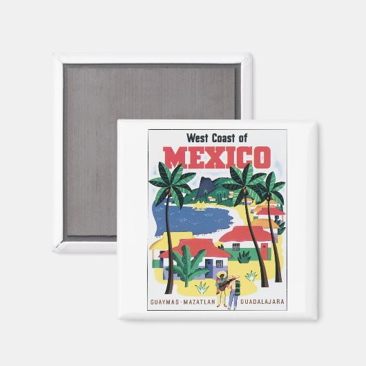 westkust van Mexico Guaymas, Mazatlan, Guadalajar Magneet (Voorkant / Achterkant)