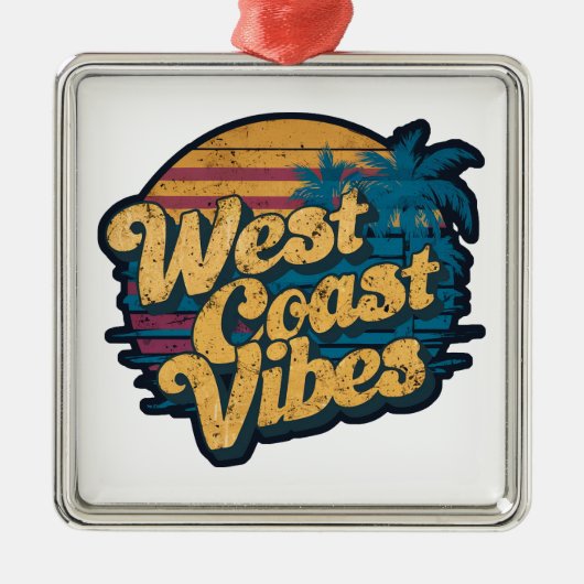 Westkust vibes metalen ornament (Voorkant)