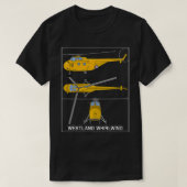 Westland Whirlwind British Yellow Helikopter Diagr T-shirt (Design voorkant)