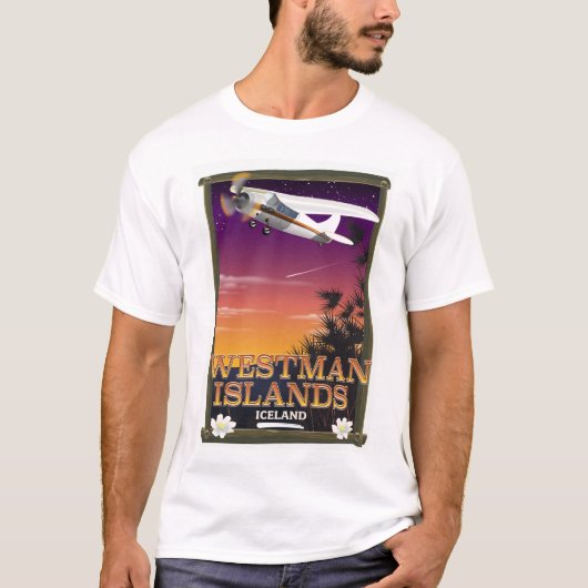 Westman-eilanden IJsland reisposter T-shirt (Voorkant)