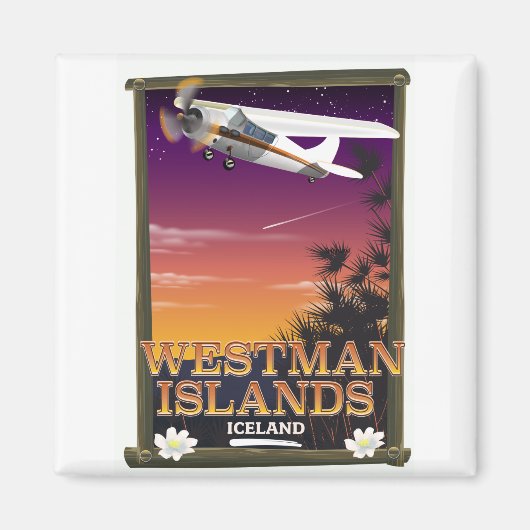 Westman Islands IJsland reisposter Magneet (Voorkant)