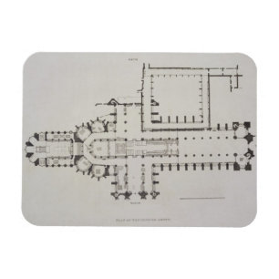 Westminster Abbey, bord 1 van 'Westminst' Magneet