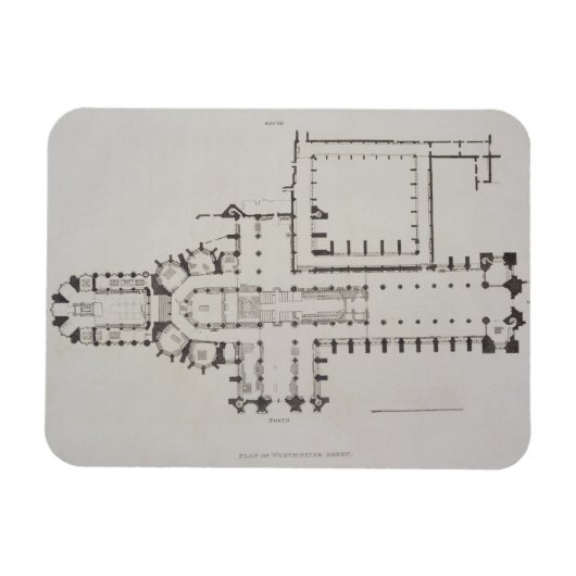 Westminster Abbey, bord 1 van 'Westminst' Magneet (Horizontaal)