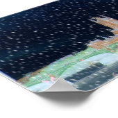 Westminster Abbey en Big Ben - Snowy Night Poster (Hoek)