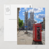 Westminster Abbey en Red Phone London Briefkaart V (Voorkant / Achterkant)
