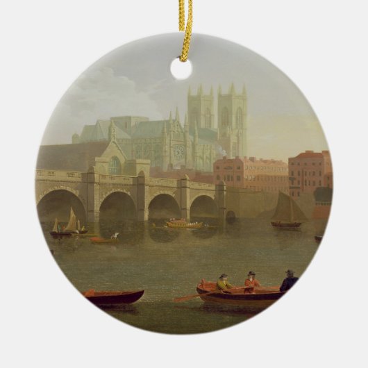 Westminster Abbey en Westminster Bridge waargenome Keramisch Ornament (Voorkant)