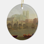 Westminster Abbey en Westminster Bridge waargenome Keramisch Ornament (Links)
