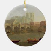 Westminster Abbey en Westminster Bridge waargenome Keramisch Ornament (Achterkant)