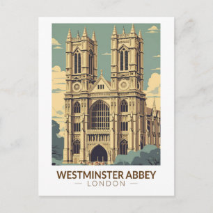 Westminster Abbey England Travel Art Vintage Briefkaart
