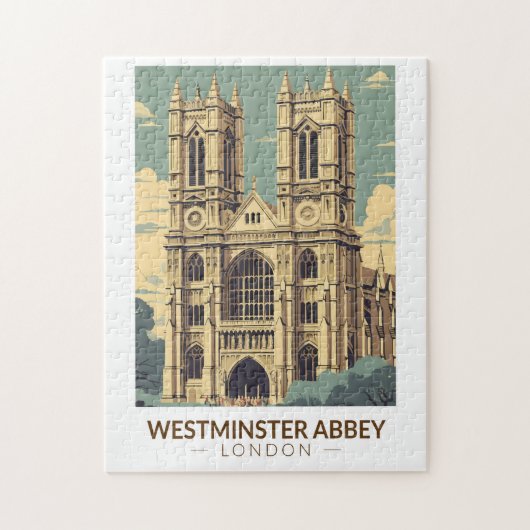 Westminster Abbey England Travel Art Vintage Legpuzzel (Verticaal)