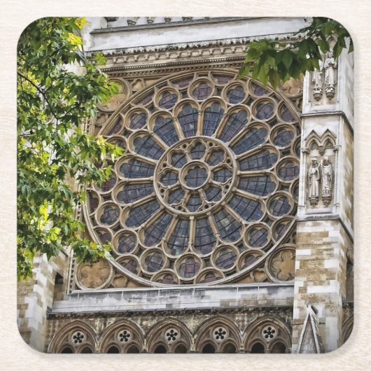 Westminster Abbey - Glas in lood Window - Onderzet Kartonnen Onderzetters (Voorkant)
