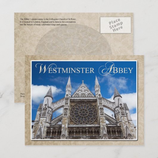 Westminster Abbey, Londen, Engeland Briefkaart (Voorkant / Achterkant)