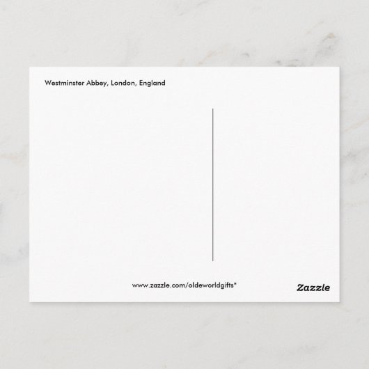 Westminster Abbey, Londen, Engeland Briefkaart (Achterkant)
