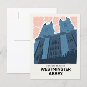 Westminster Abbey Londen Engeland reizen bloemen Briefkaart