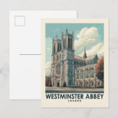 Westminster Abbey Londen Vintage Travel Briefkaart (Voorkant / Achterkant)